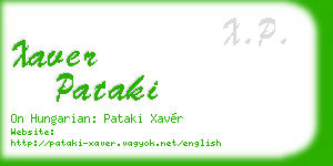 xaver pataki business card